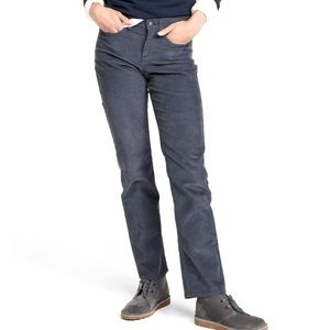 LL Bean Favorite Fit Gray Corduroy 5-pocket Straight Leg Size 10R